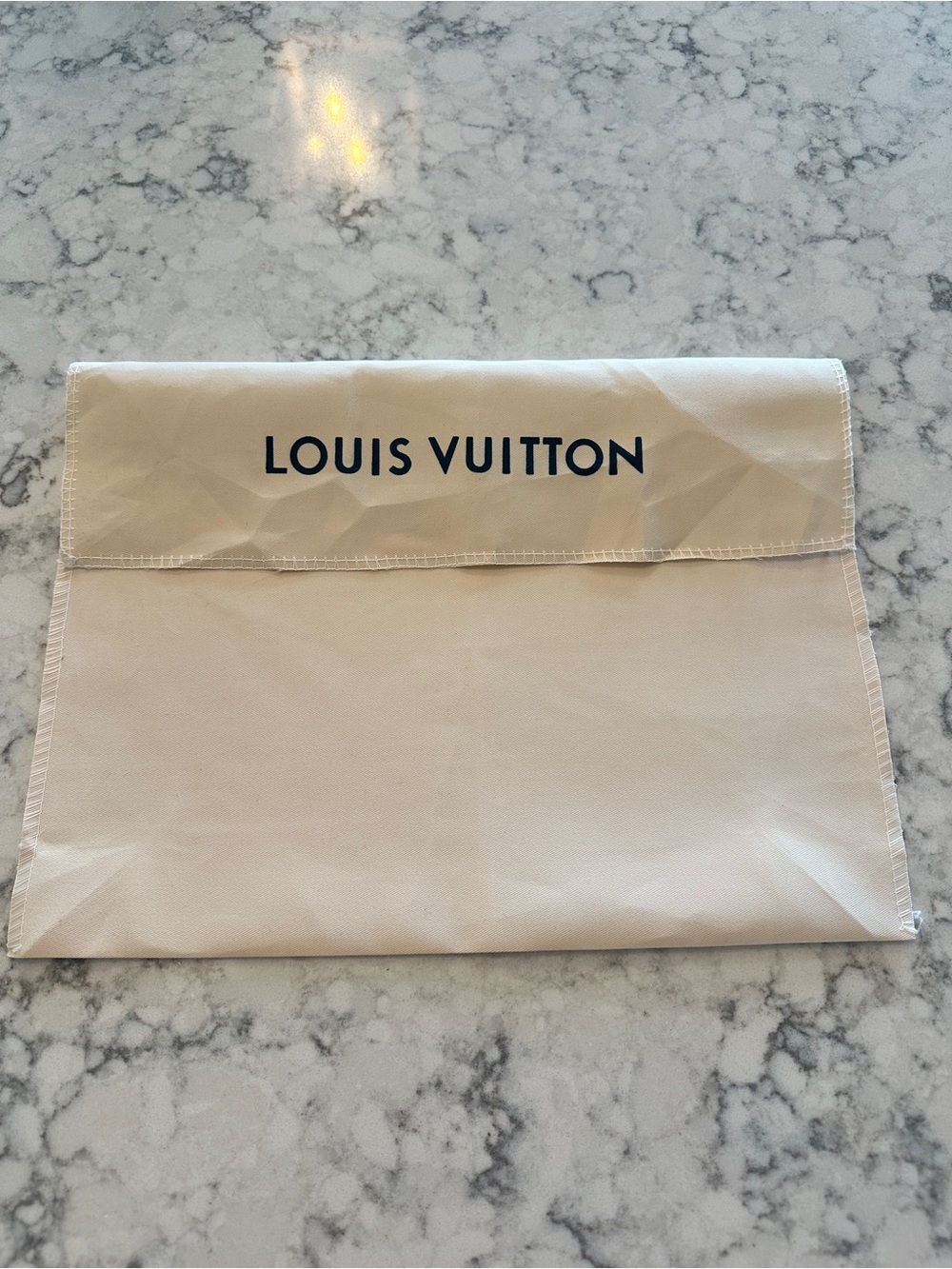 Cream Dust Pouch with Black Logo